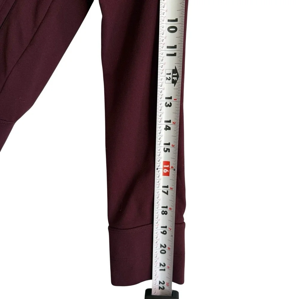 Lululemon Maroon Cold Shoulder Zip Pockets Pullover Scuba Sweatshirt Sz S/M #379